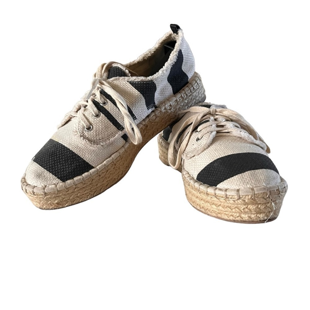 🔴5 for $40 SALE! 
Dolce Vita DV Black Cream Stripe Espadrille Sneakers Shoes 7.5